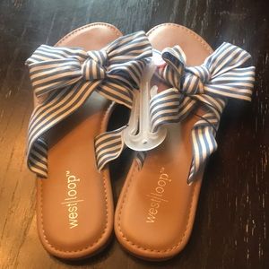 New Sandal Blue and White Stripped Size 5/6
